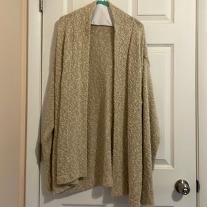 Irish cotton/linen cardigan sweater with scarf. Size XL.